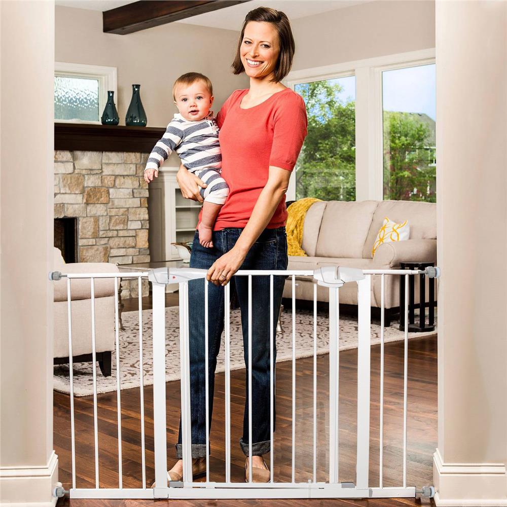 Poarta de siguranta pentru scari Safety Gate, 104-113 cm, otel, alba