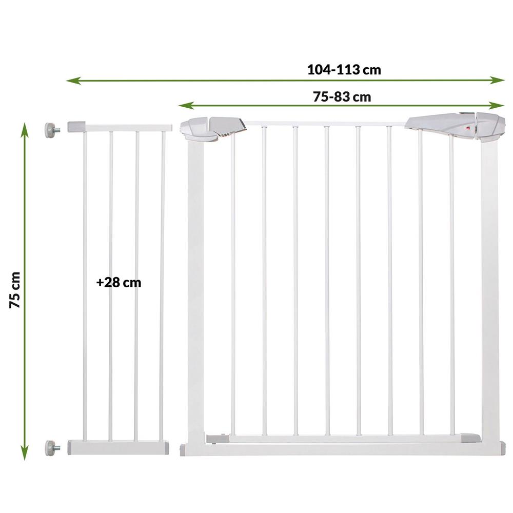 Poarta de siguranta pentru scari Safety Gate, 104-113 cm, otel, alba