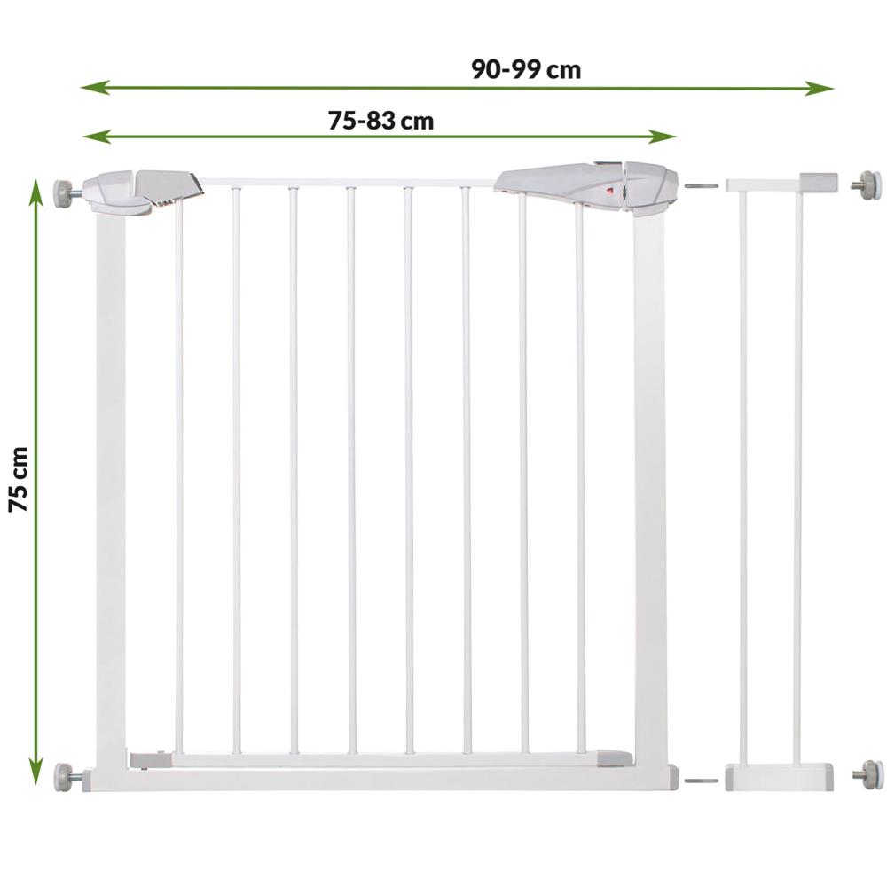Poarta de siguranta pentru scari Safety Gate, ajustabila 90-99 cm, otel alb