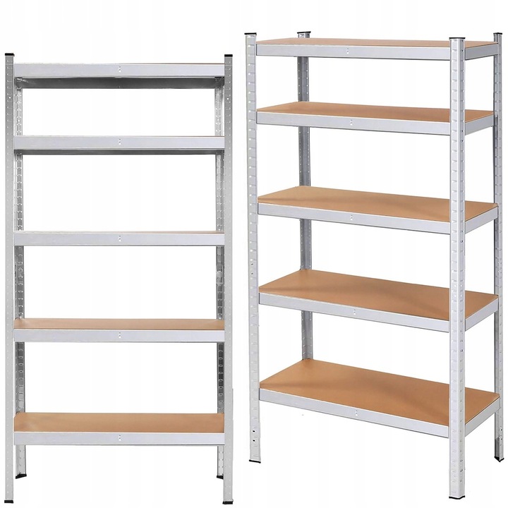 Raft metalic modular pentru depozitare cu 5 polite, 180x90x40 cm, 875 kg