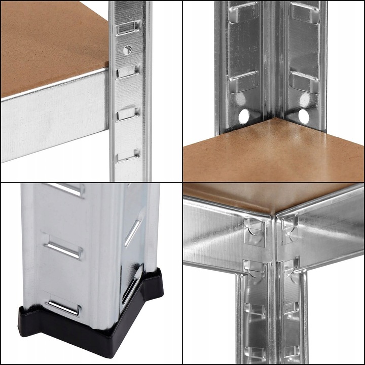 Raft metalic modular pentru depozitare cu 5 polite, 180x90x40 cm, 875 kg