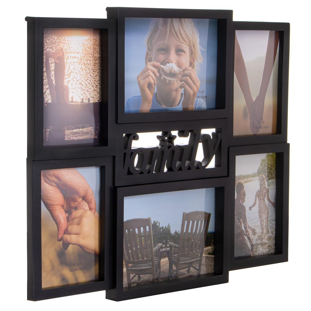 Rama foto colaj de perete pentru 6 fotografii, 36x42 cm, negru