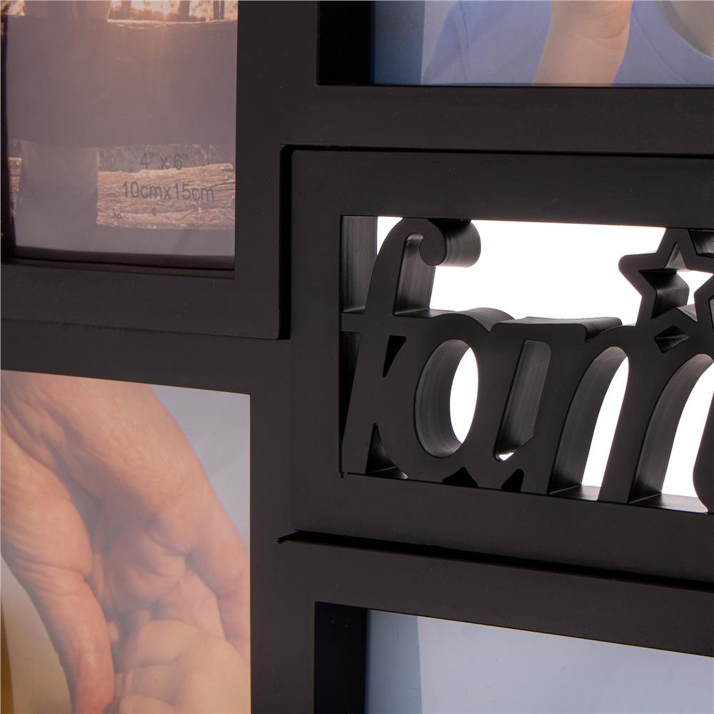 Rama foto colaj de perete pentru 6 fotografii, 36x42 cm, negru