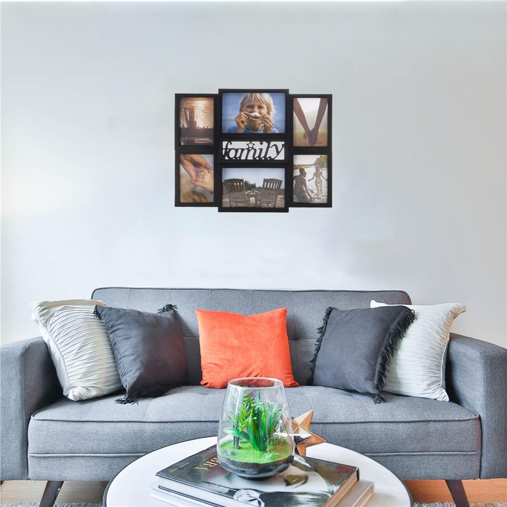Rama foto colaj de perete pentru 6 fotografii, 36x42 cm, negru