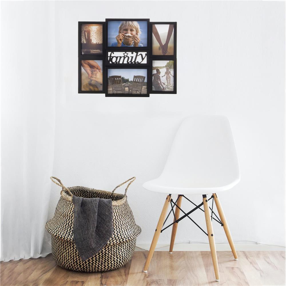 Rama foto colaj de perete pentru 6 fotografii, 36x42 cm, negru