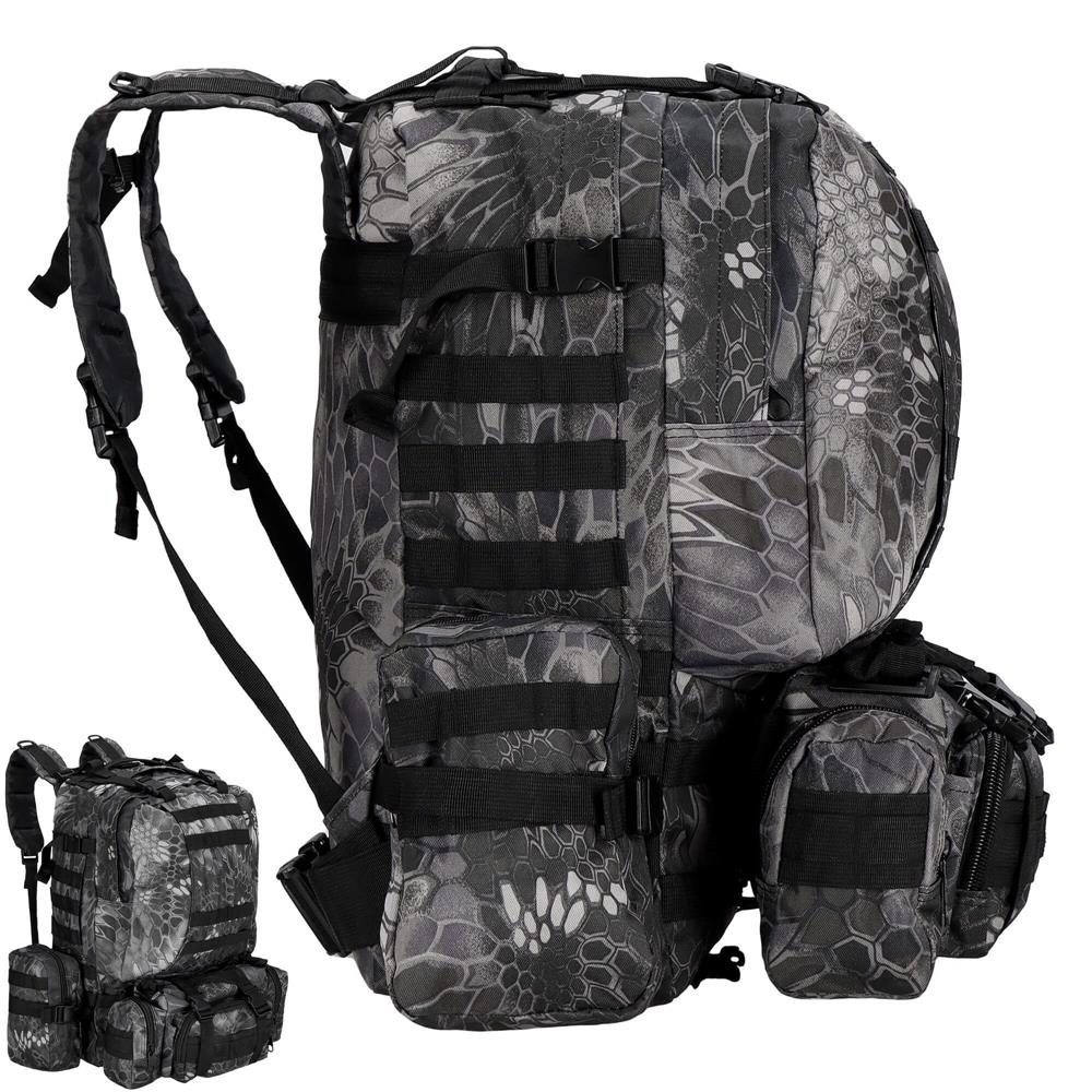 Rucsac militar pentru drumeții 50L impermeabil, ultra ușor, gri