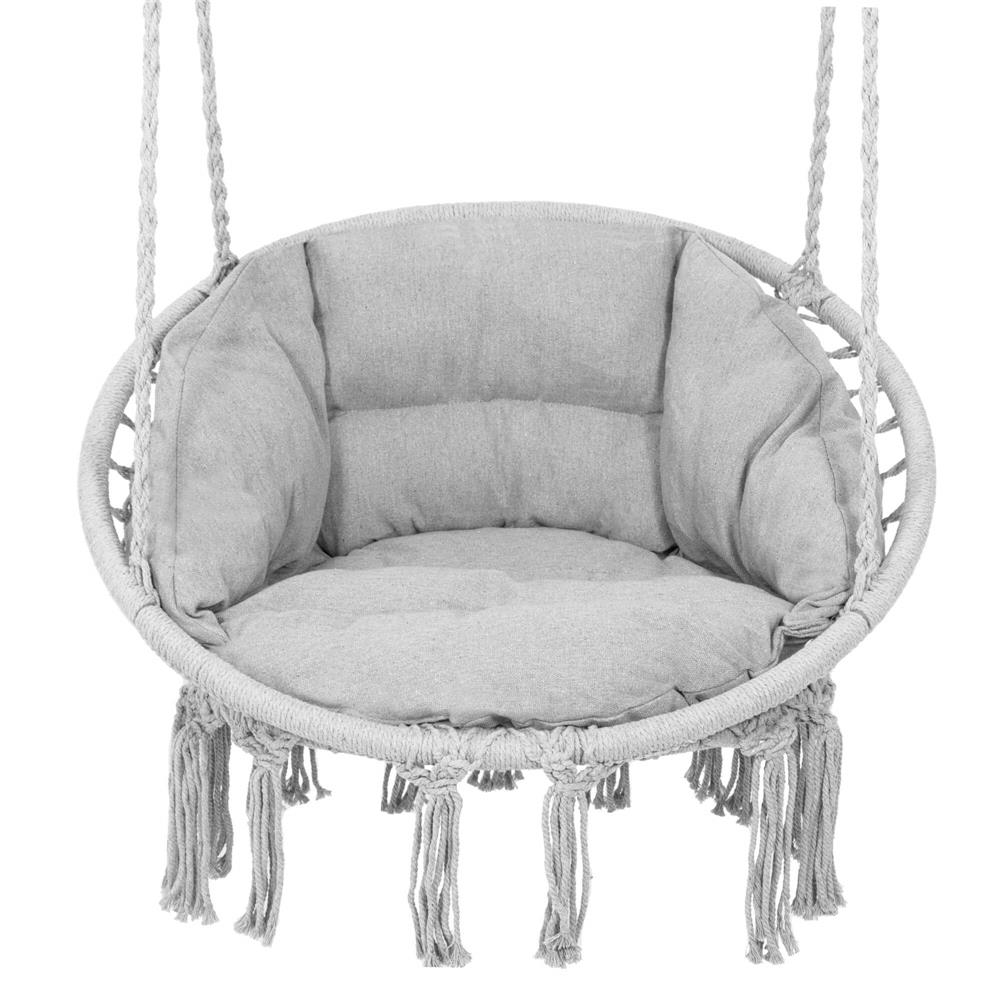 Scaun suspendat tip leagan Sersimo cu perna Confort Plus, gri