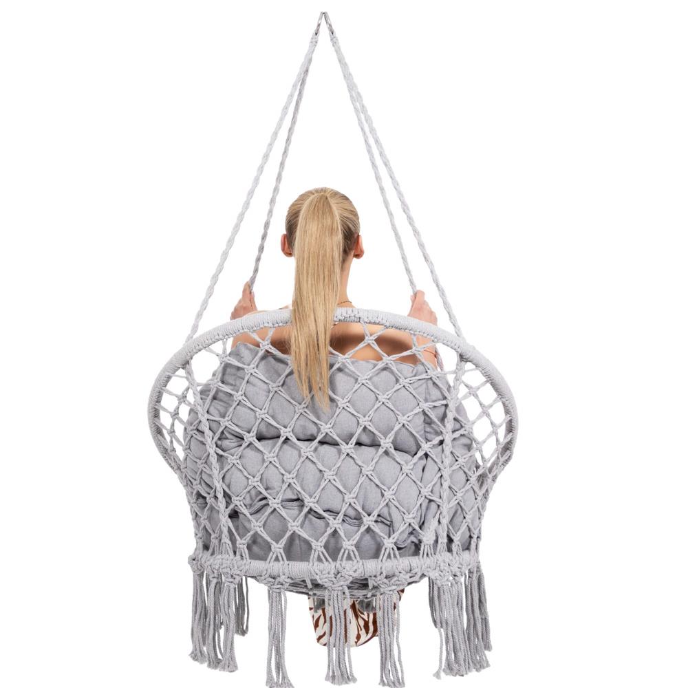 Scaun suspendat tip leagan Sersimo cu perna Confort Plus, gri