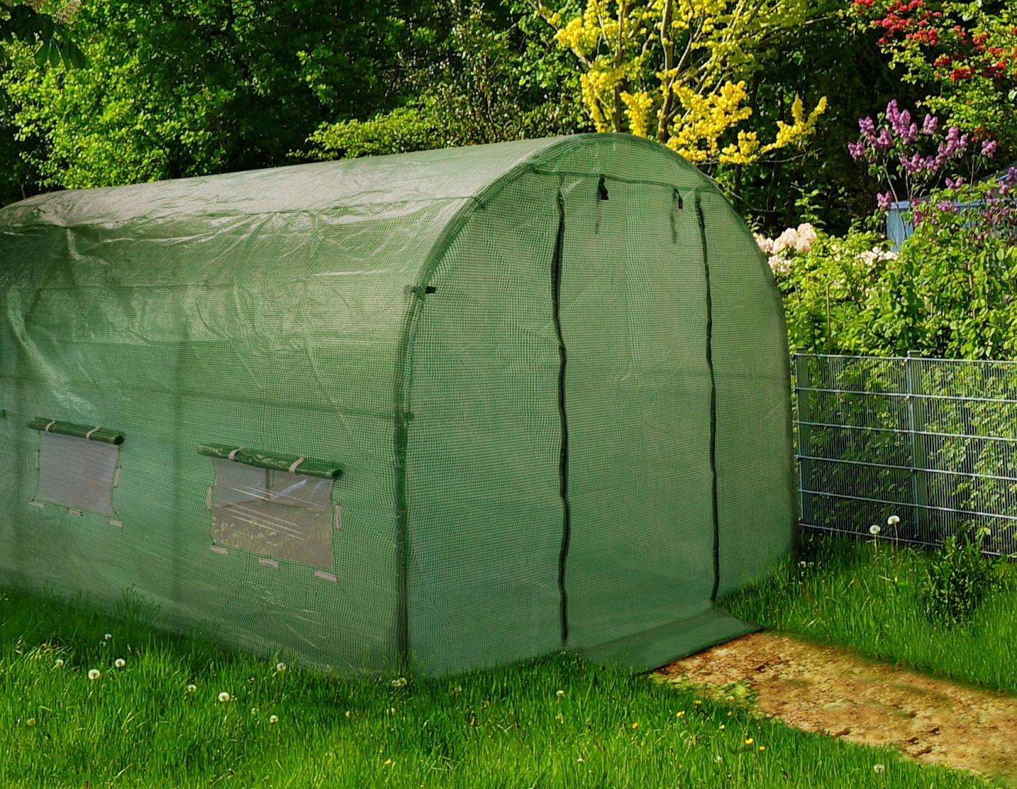 Sera de gradina tip tunel 24 mp, cadru metalic galvanizat, 300x800 cm