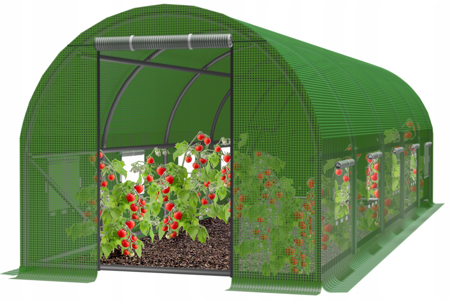 Sera de gradina tip tunel 24 mp, cadru metalic galvanizat, 300x800 cm