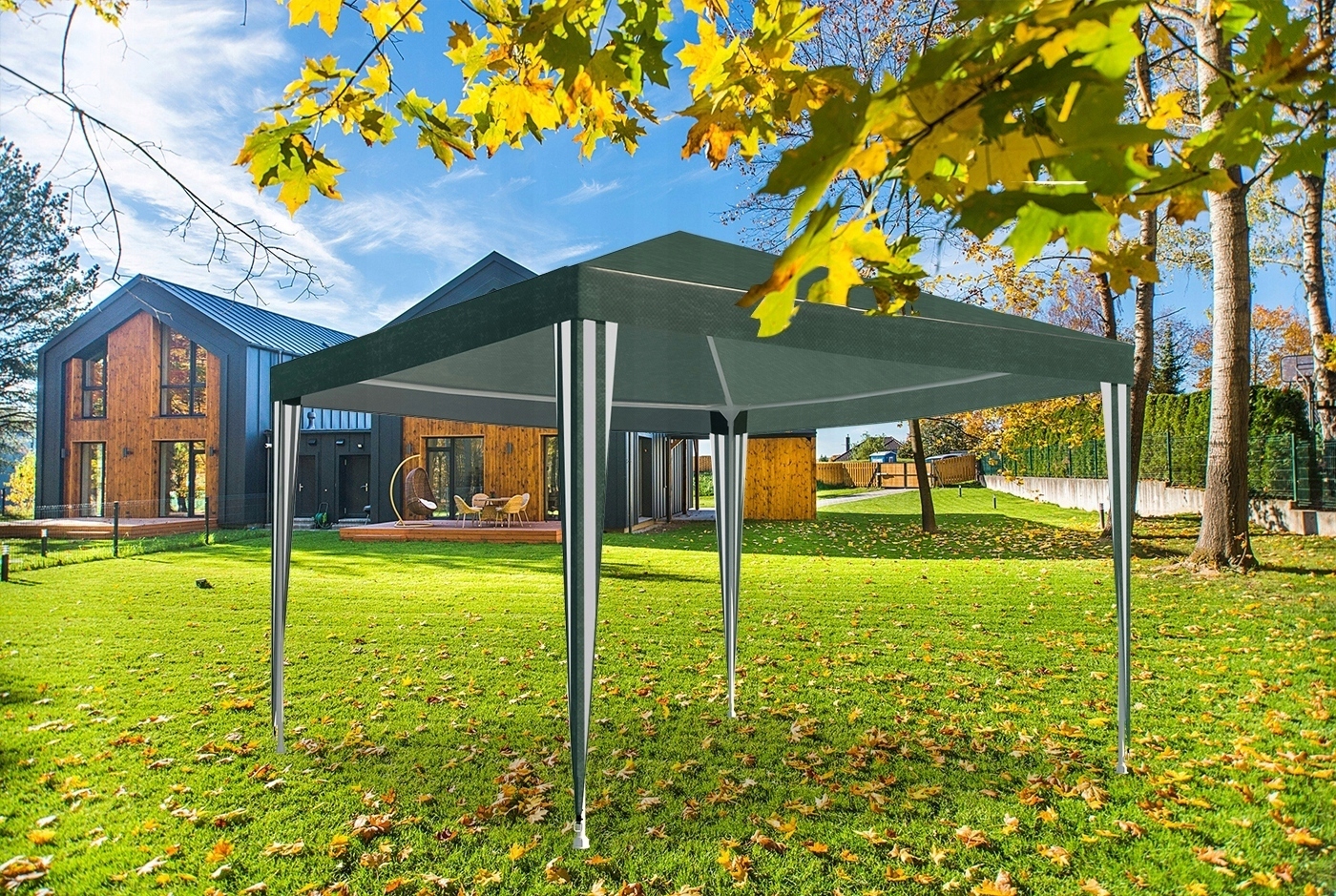 Cort pavilion de gradina 3x3 m impermeabil, cu protectie UV, verde