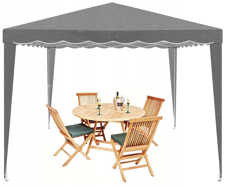 Cort pavilion de gradina pliabil automat pop-up, impermeabil, cu protectie UV, 300x300cm, gri