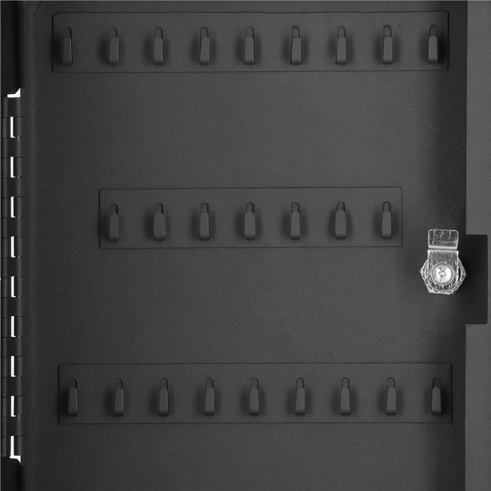 Cutie metalica pentru 100 chei din otel, cu inchidere, 30x24x7 cm, neagra