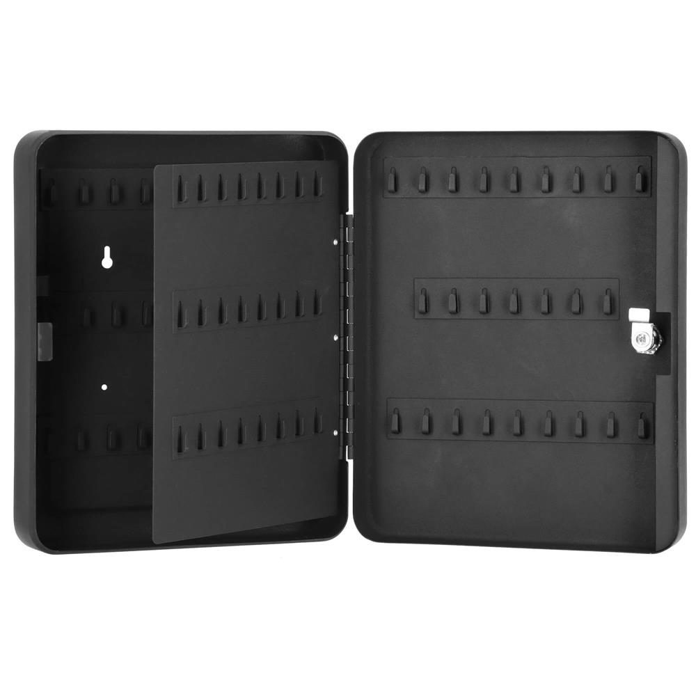 Cutie metalica pentru 100 chei din otel, cu inchidere, 30x24x7 cm, neagra