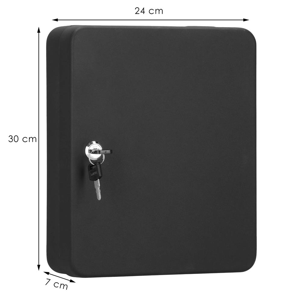 Cutie metalica pentru 100 chei din otel, cu inchidere, 30x24x7 cm, neagra