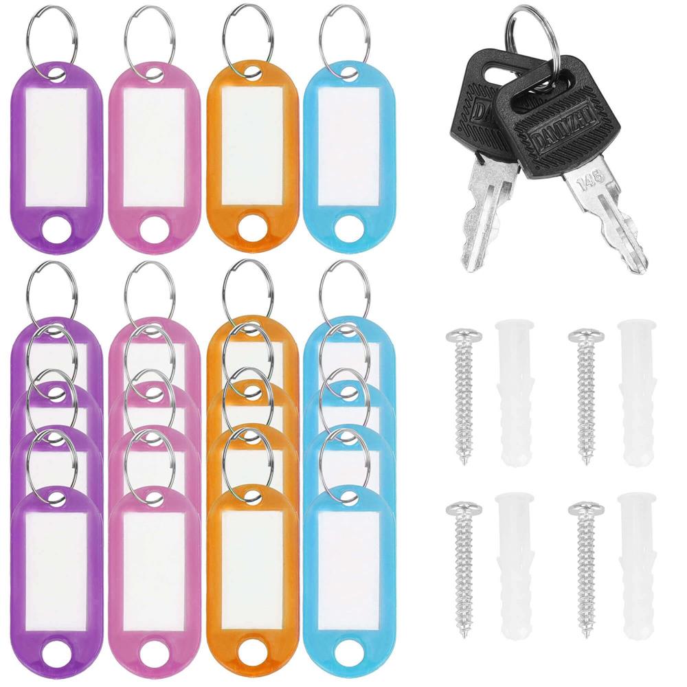 Cutie metalică pentru 20 chei din oțel, cu închidere, albă