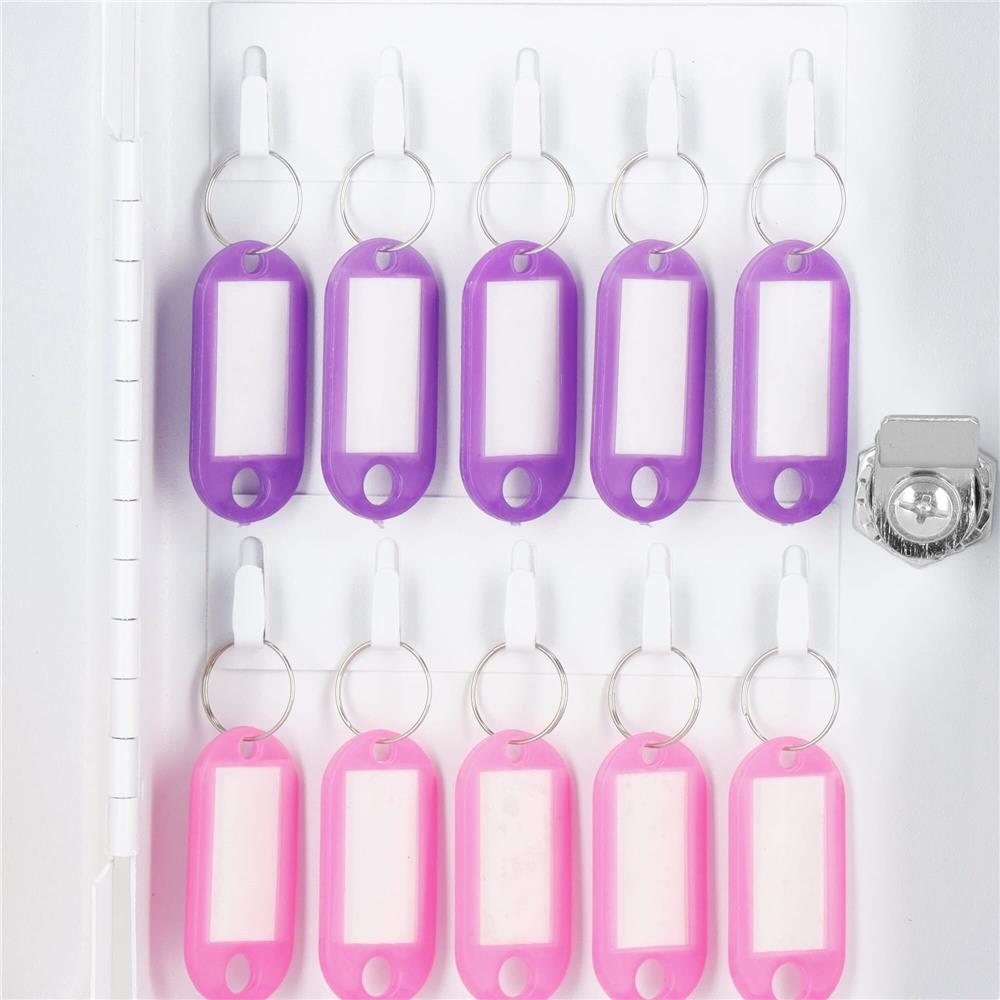 Cutie metalică pentru 20 chei din oțel, cu închidere, albă