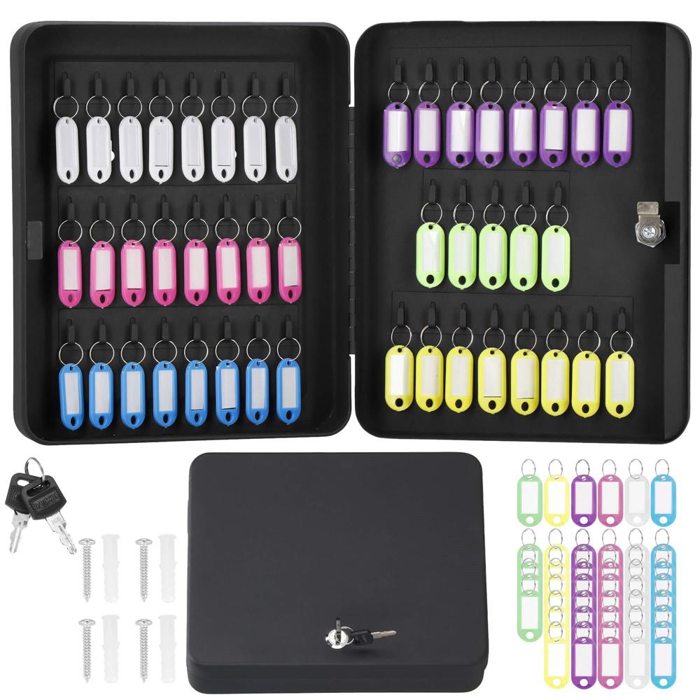 Cutie metalica pentru 48 chei cu inchidere, brelocuri si montaj pe perete