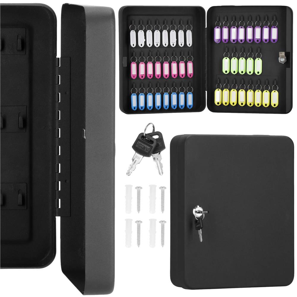 Cutie metalica pentru 48 chei cu inchidere, brelocuri si montaj pe perete