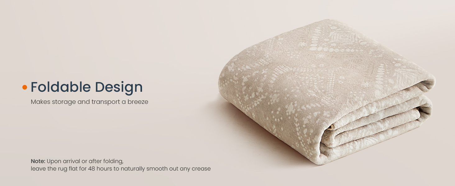 Covor decorativ boho antiderapant lavabil, 120x170 cm, bej cappuccino