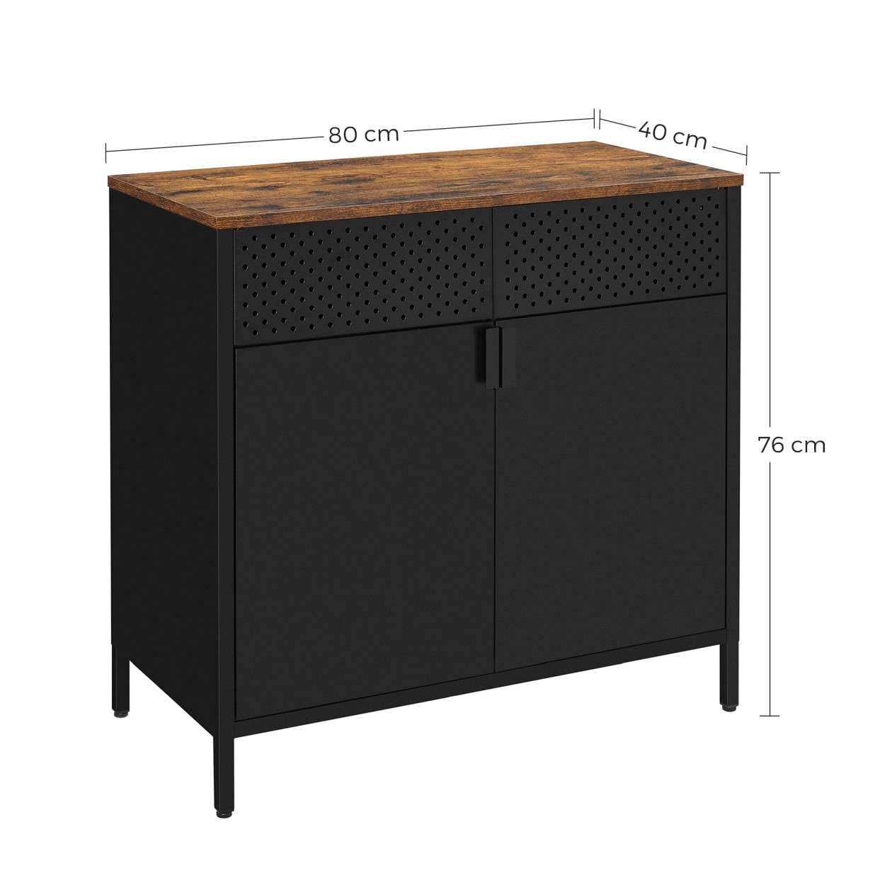 Dulap metalic SONGMICS cu 2 uși și raft reglabil, 80x40x76 cm