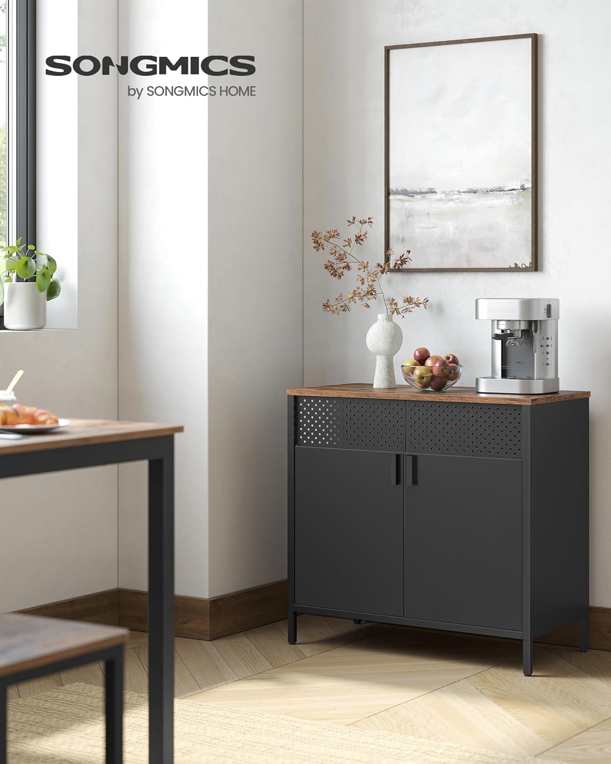 Dulap metalic SONGMICS cu 2 uși și raft reglabil, 80x40x76 cm