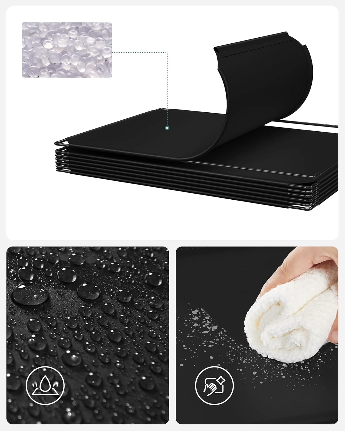 Raft modular Songmics cu 16 cuburi pentru pantofi si haine, negru