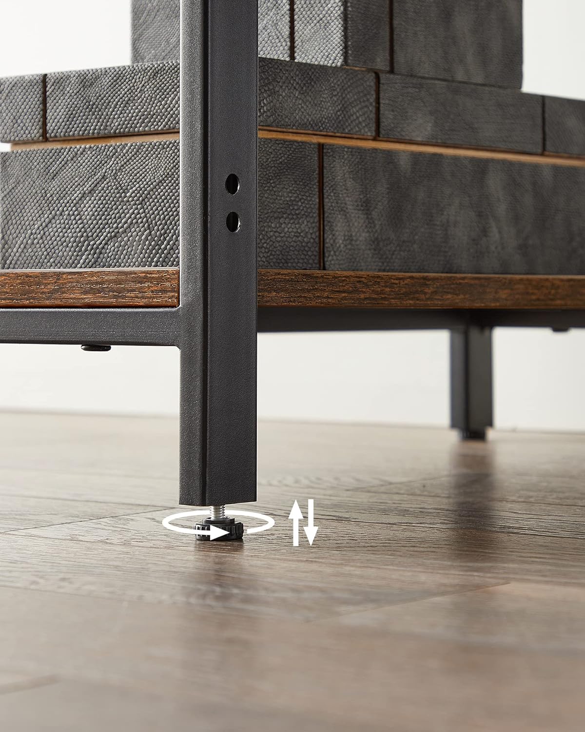 Birou VASAGLE industrial cu 2 rafturi laterale, 100x50x75 cm, maro rustic