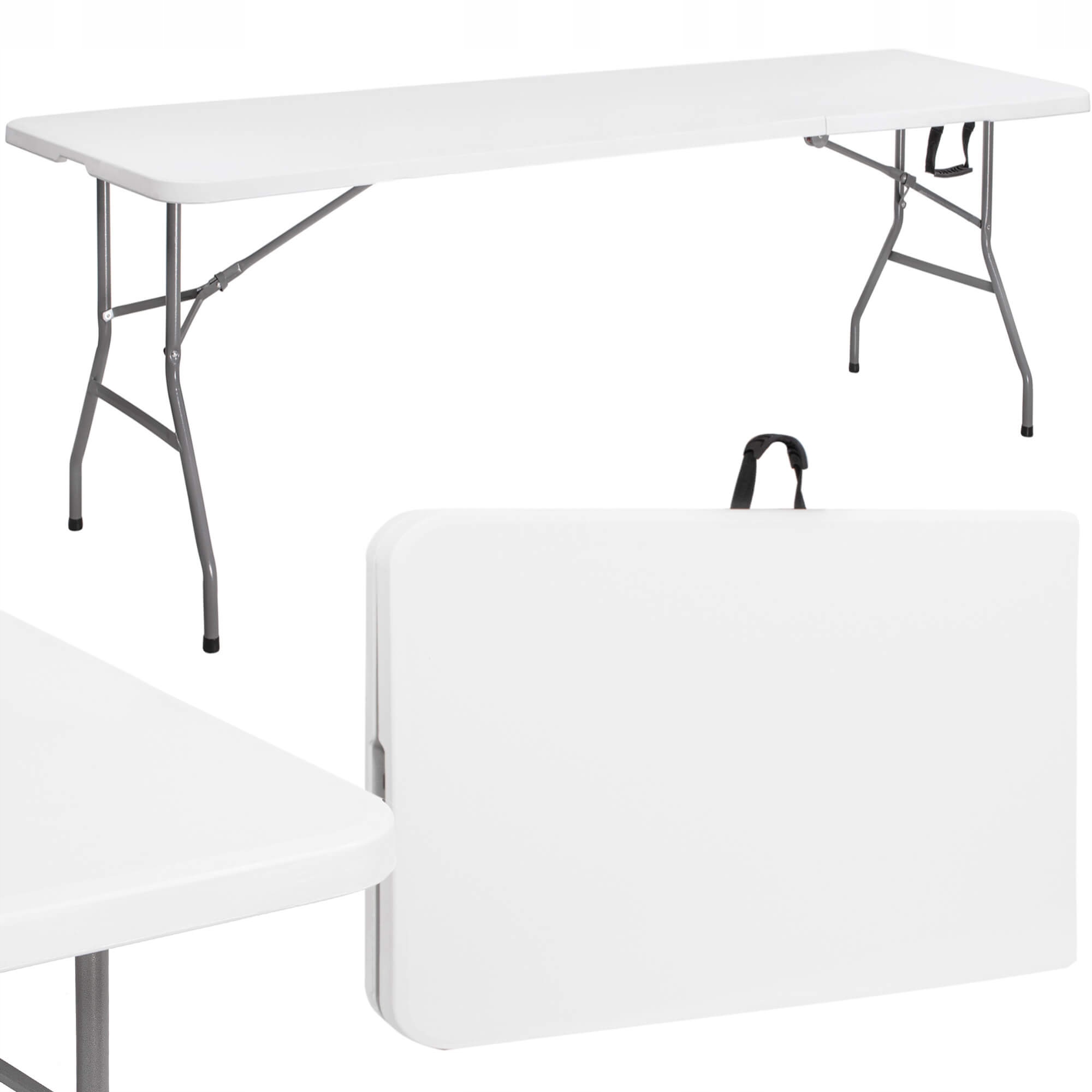 Masa pliabila dreptunghiulara multifunctionala 240x75x74 cm, alba