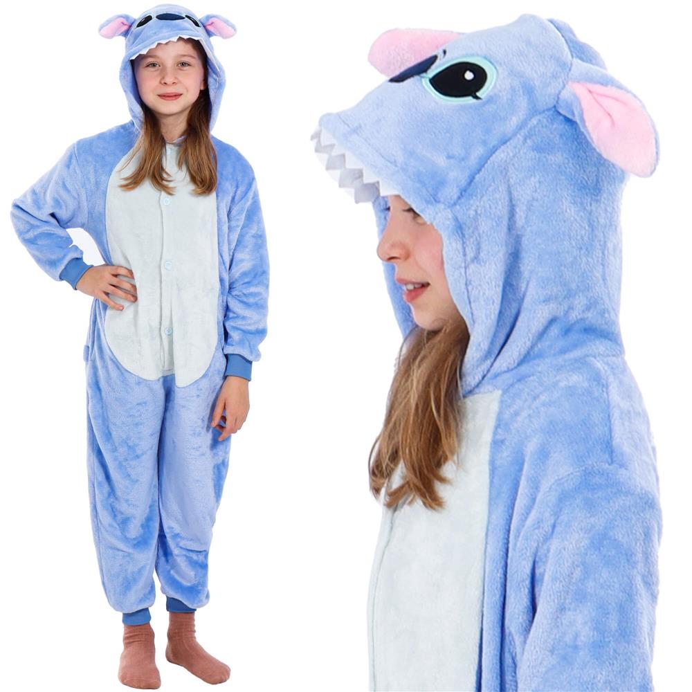 Pijama salopetă pufoasă pentru copii Stitch, 130-140 cm