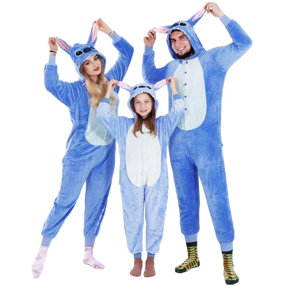 Pijama salopetă pufoasă pentru copii Stitch, 130-140 cm