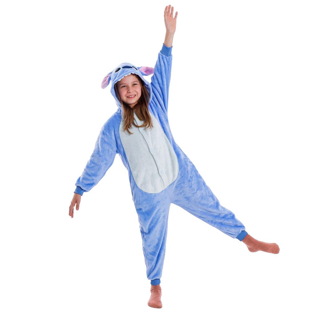 Pijama salopetă pufoasă pentru copii Stitch, 130-140 cm
