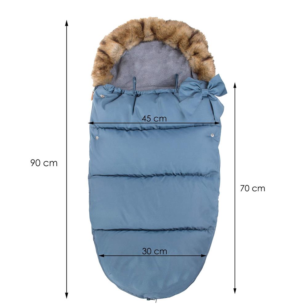 Sac de iarna pentru bebelusi, universal, impermeabil, 90x45 cm, albastru