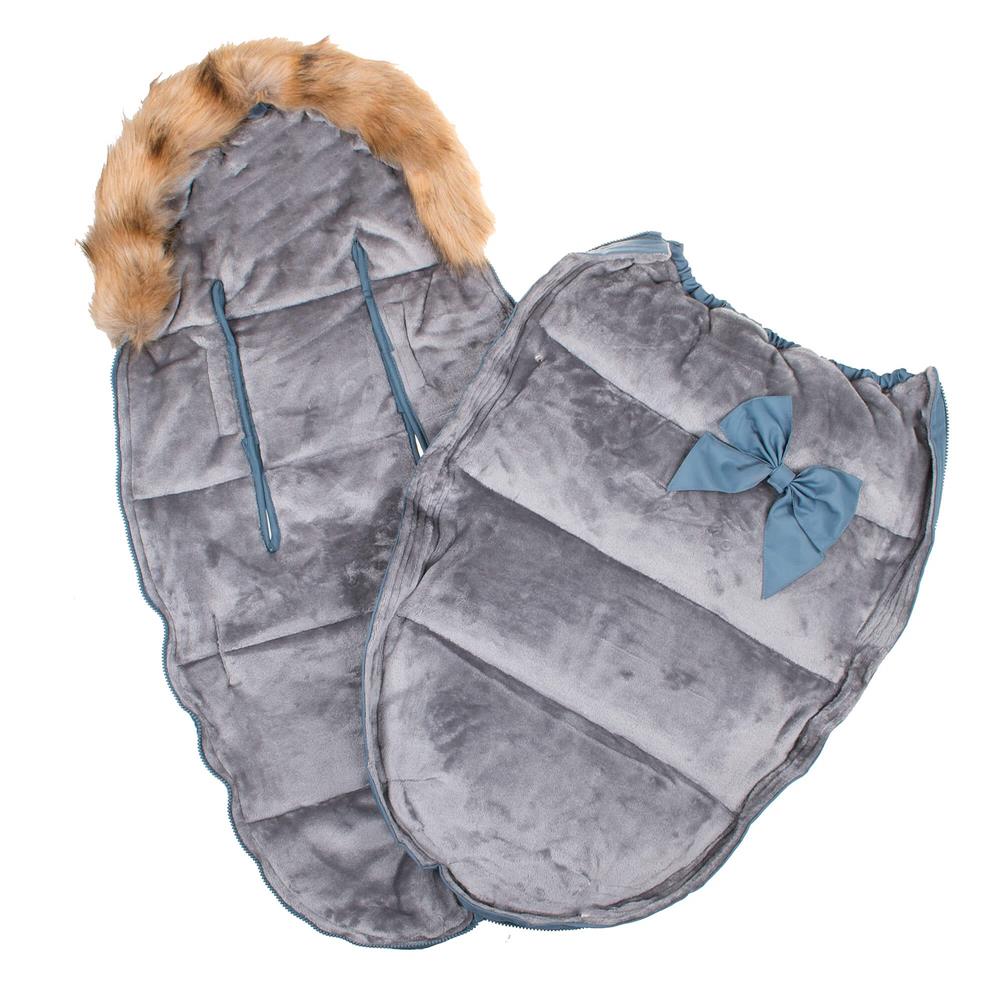 Sac de iarna pentru bebelusi, universal, impermeabil, 90x45 cm, albastru