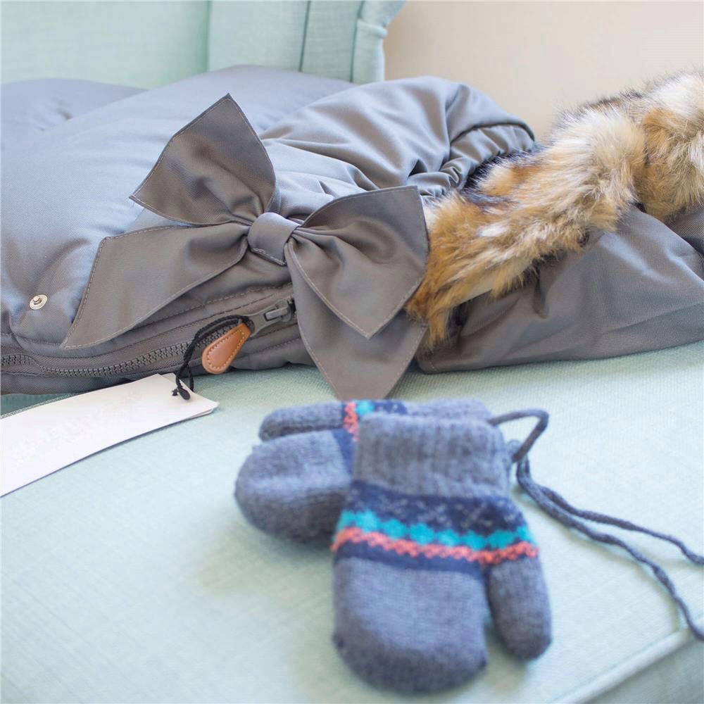 Sac de iarna pentru bebe, universal, impermeabil, 90x45 cm, gri inchis