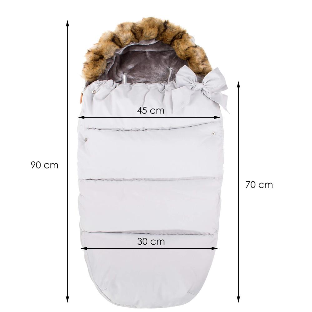Sac de iarna universal pentru bebelusi, carucior si landou, 90x45 cm, gri