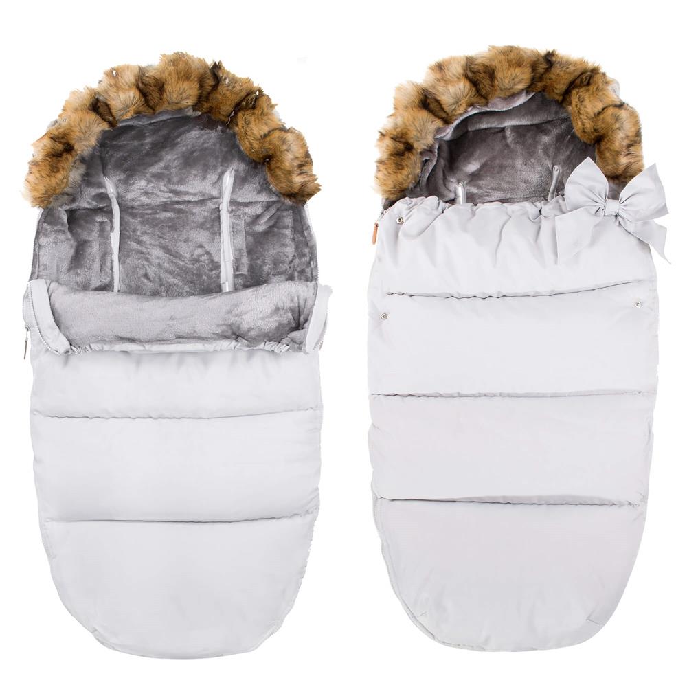 Sac de iarna universal pentru bebelusi, carucior si landou, 90x45 cm, gri