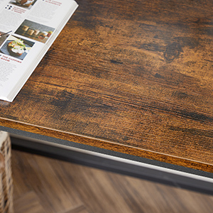 Birou VASAGLE industrial cu 2 rafturi reversibile, 120x60 cm