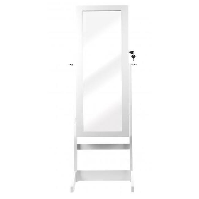 Dulap cu oglindă pentru bijuterii și cosmetice, alb, 35x120 cm