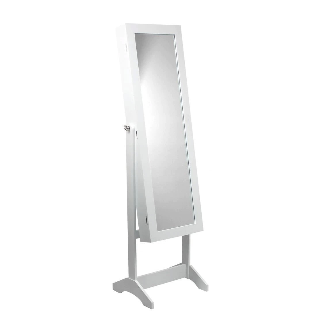 Dulap de bijuterii cu oglindă și spațiu de depozitare, 35x139 cm, alb