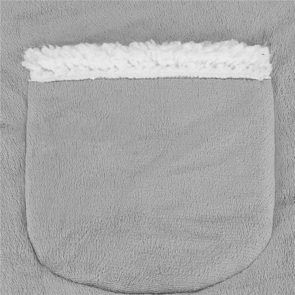 Pătură hanorac gri cu glugă, mâneci și buzunare, marime universală