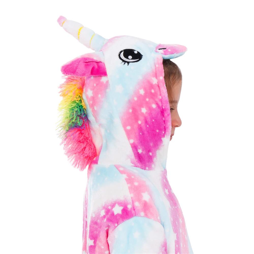 Pijama salopeta unicorn pentru copii, pufoasa, 130-140 cm