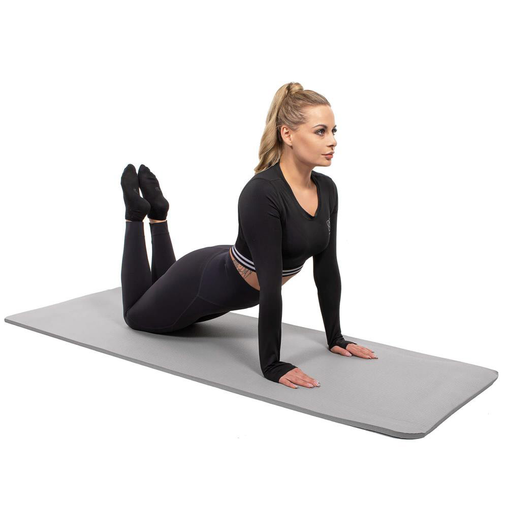 Saltea yoga, fitness si pilates din spuma NBR, 183x61x1,5 cm, gri