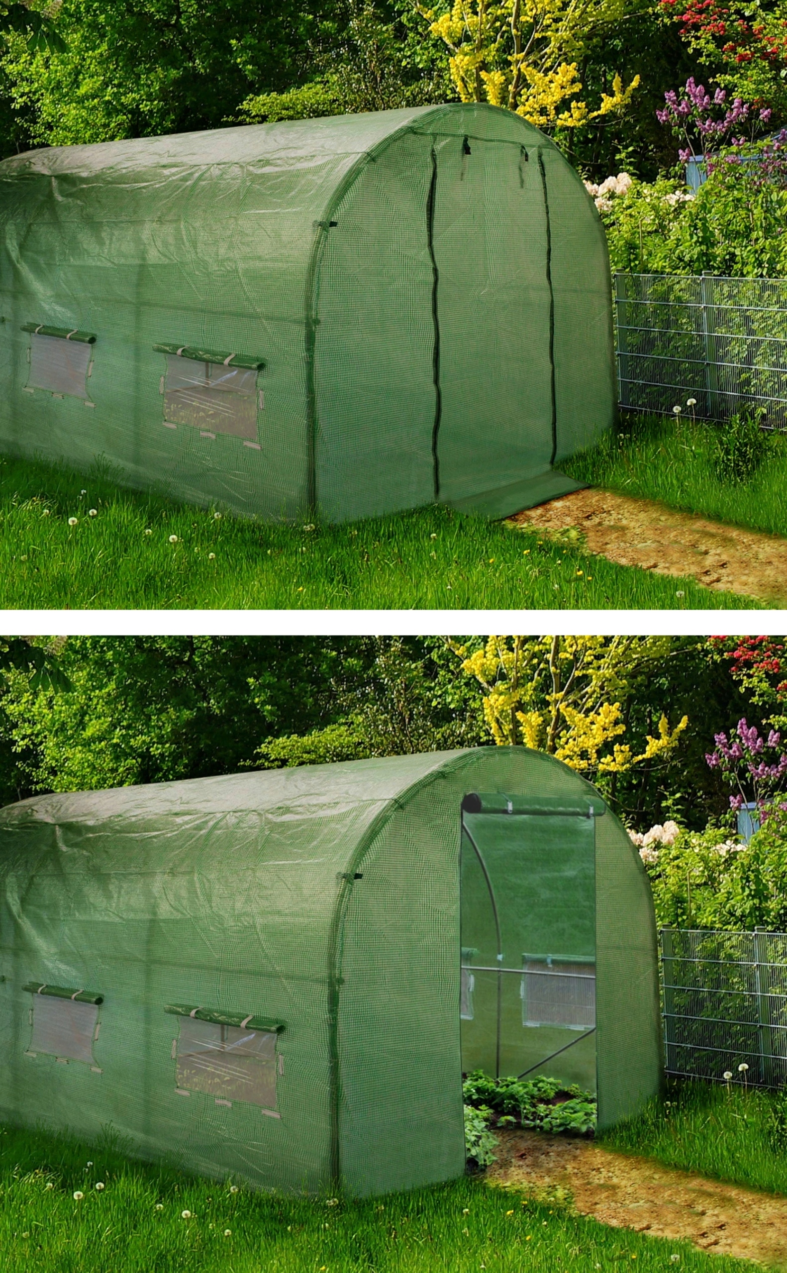 Sera de gradina tip tunel 10 mp, cadru metalic, 250x400 cm, UV4