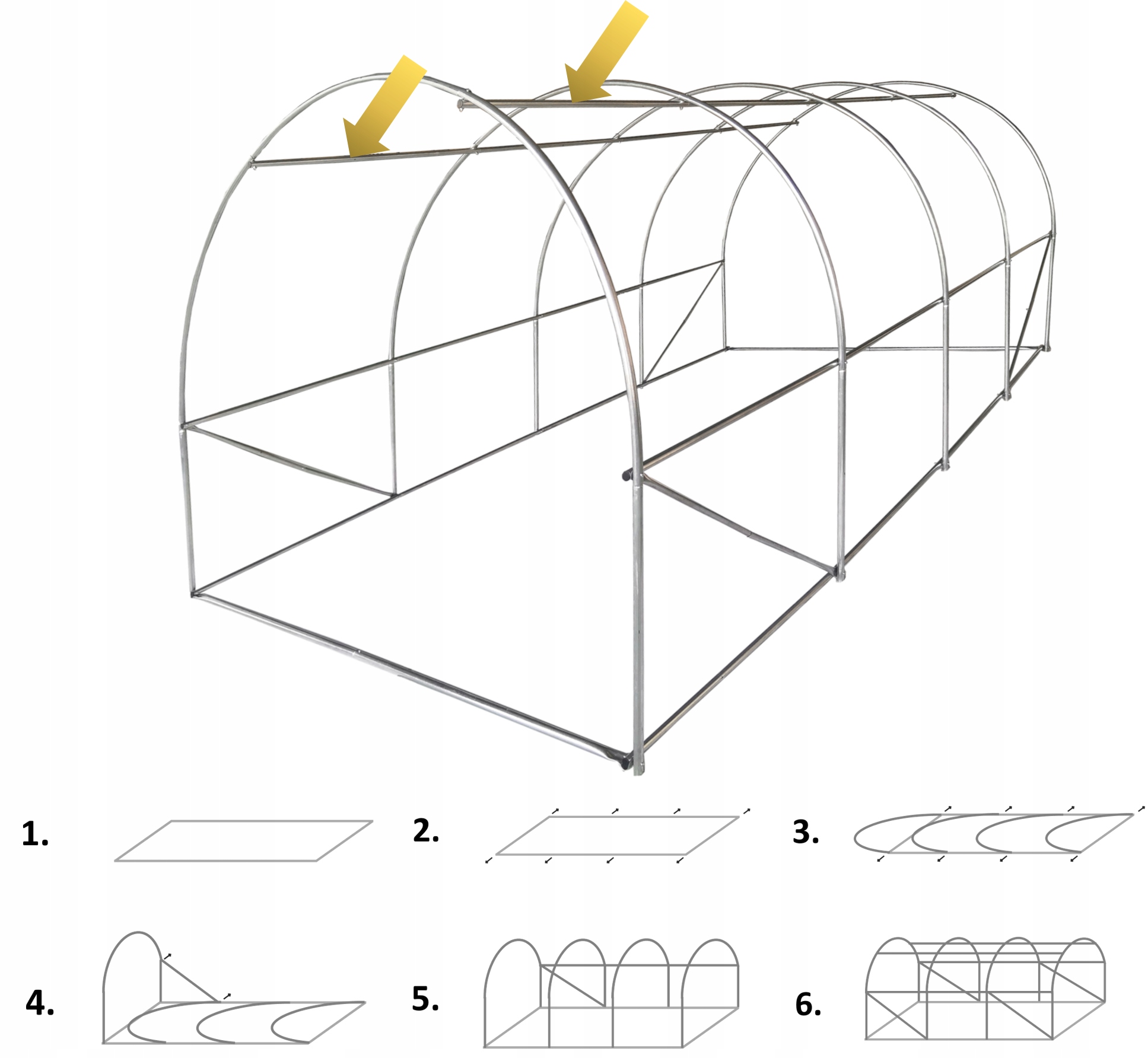 Sera de gradina tunel 10 mp cu cadru metalic galvanizat, 250x400 cm