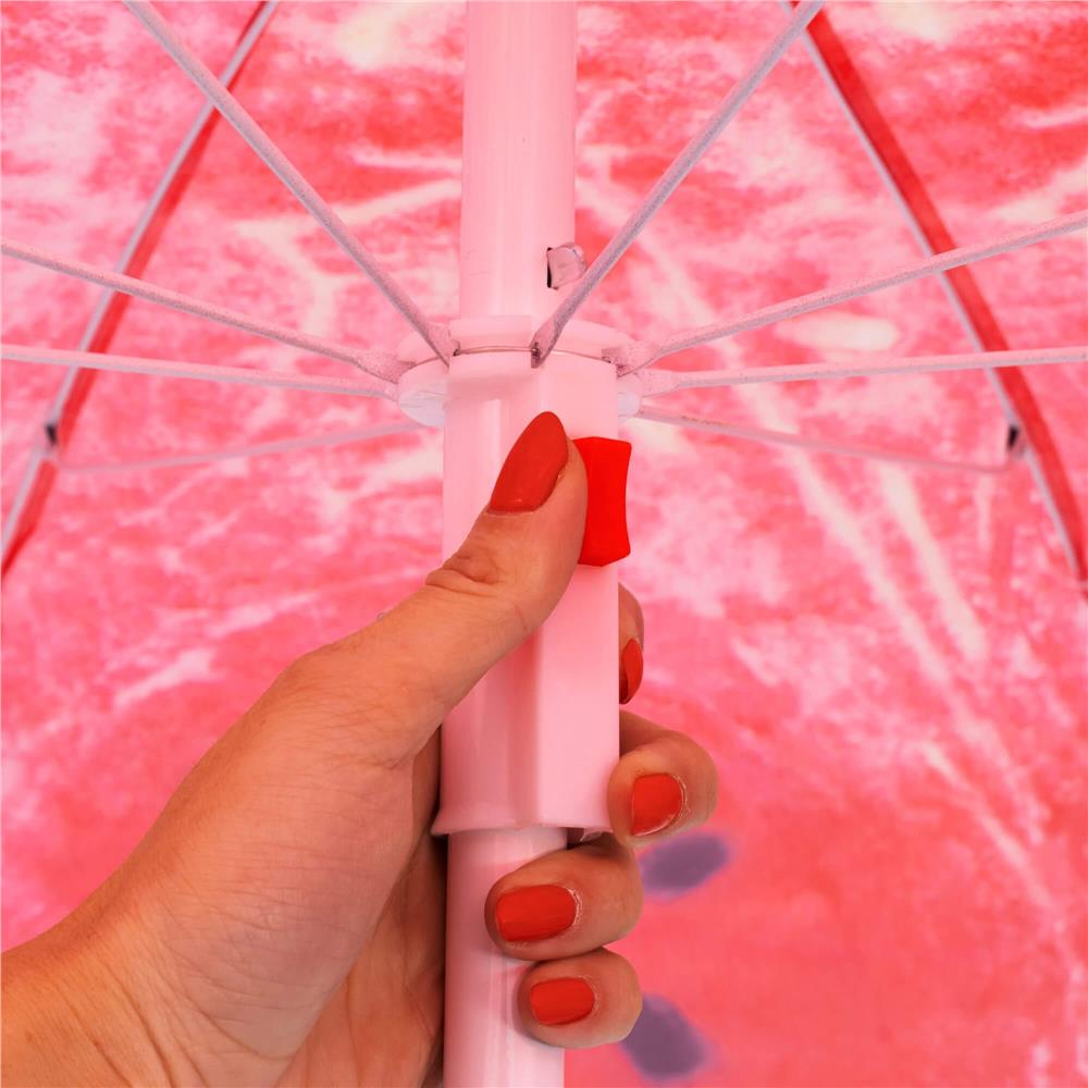 Umbrelă de plajă pliabilă Sersimo BU020, 180 cm, model pepene verde