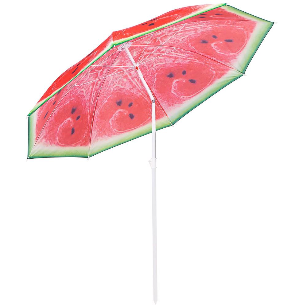 Umbrelă de plajă pliabilă Sersimo BU020, 180 cm, model pepene verde