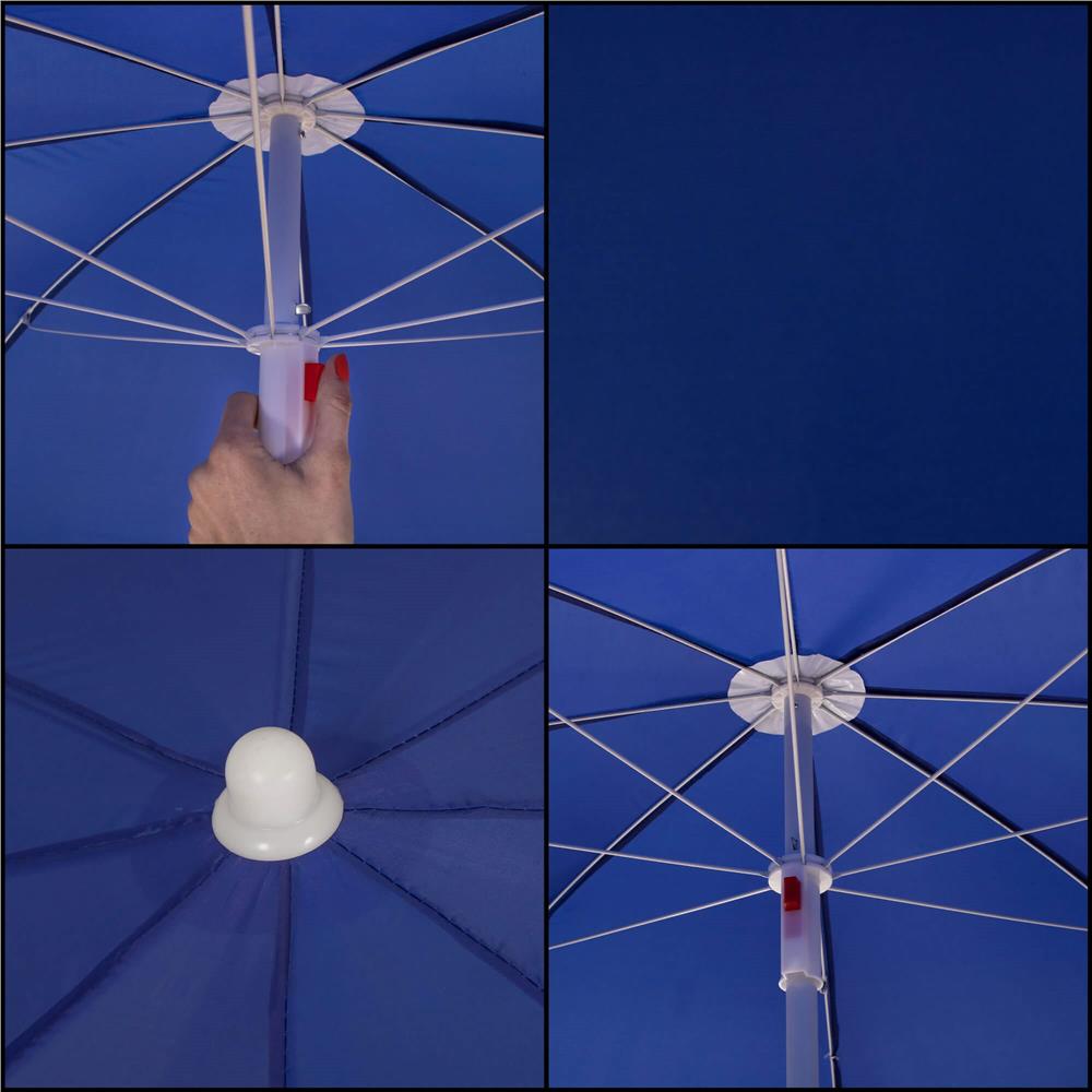 Umbrela de plaja pliabila Sersimo 180 cm, reglabila, bleumarin