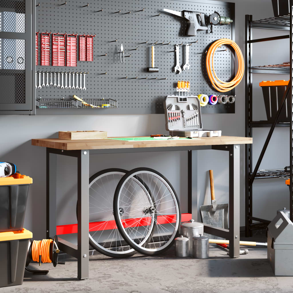 Banc de lucru 140x60x83 cm lemn masiv de acacia, dreptunghiular GartenMobel Dekor