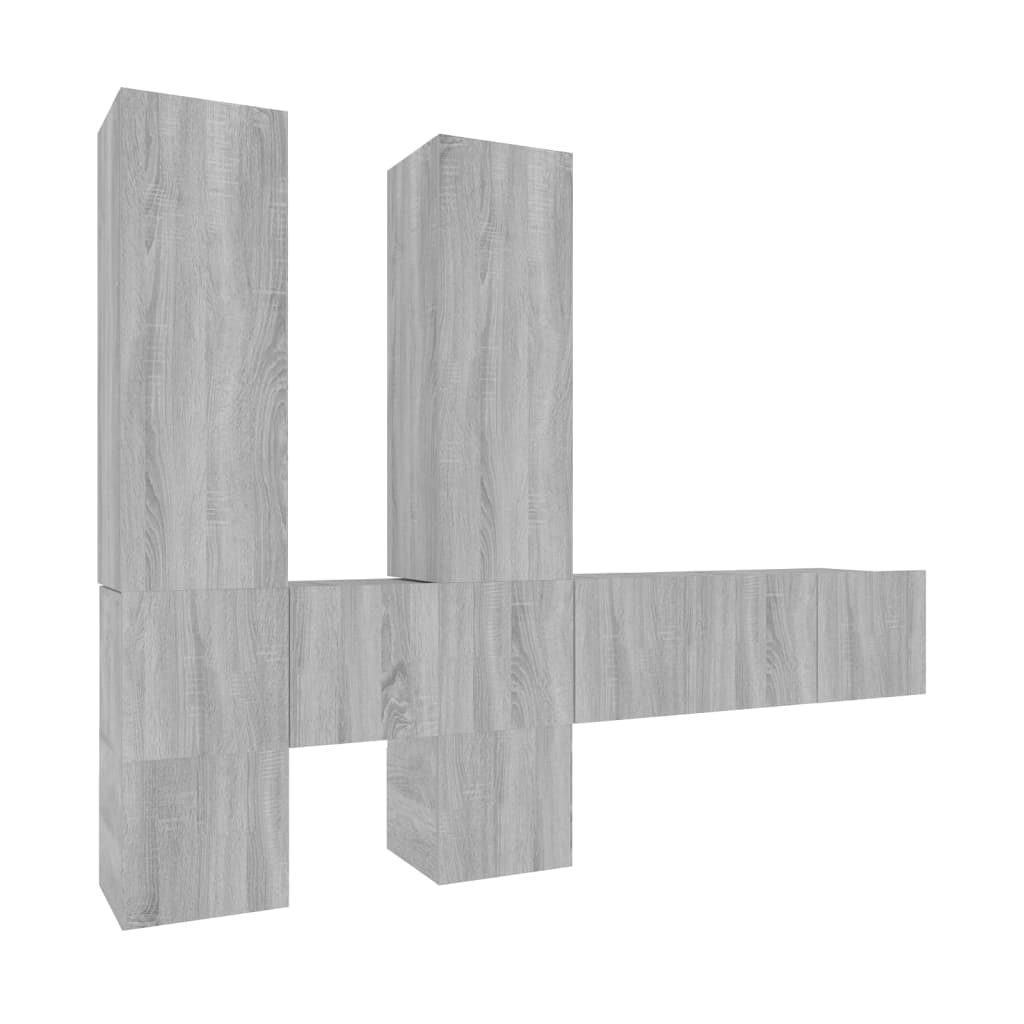 Set comode TV, 7 piese, gri sonoma, lemn compozit GartenMobel Dekor